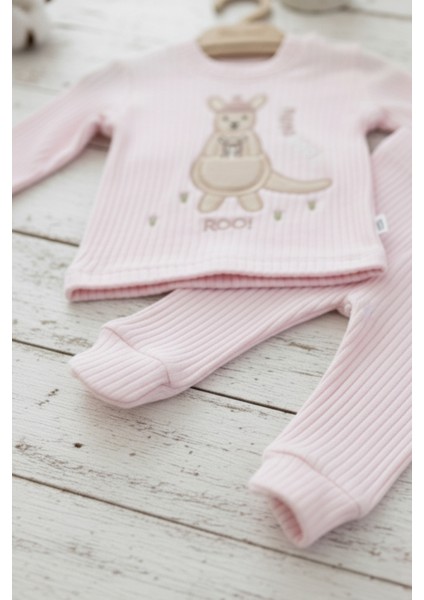 Pembe Kanguru Desenli Fitilli Bebek Takımı (2 Parça) indirimleri