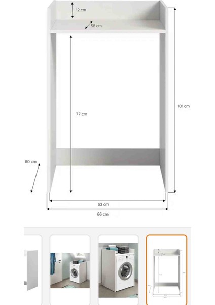 Çamaşır Makinesi Kabini 110x66x60 beyaz mat Çamaşır makinesi dolabı fiyatları