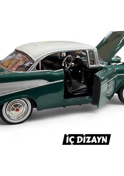 Diecast Metal 1955 Chevy Bel Air Model Araba Kutulu Koleksiyonluk Figür 1:24 Ölçek 21 cm fiyatları