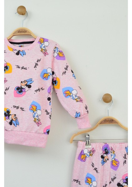 Kız Çocuk Pembe Karakter Baskılı Pamuklu Pijama Takımı fiyatları