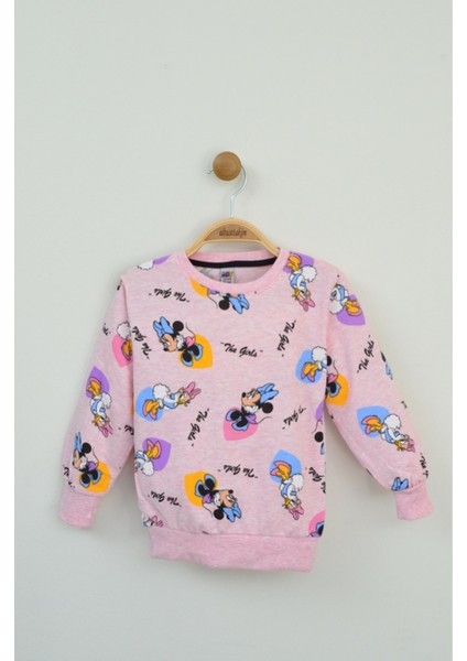 Kız Çocuk Pembe Karakter Baskılı Pamuklu Pijama Takımı fırsatları