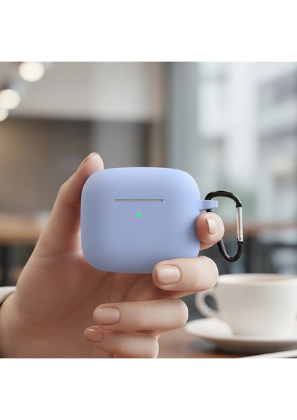 Caseonn Huawei Freeclip 2 Kılıf Askı Aparatlı Mat Silikon Mavi