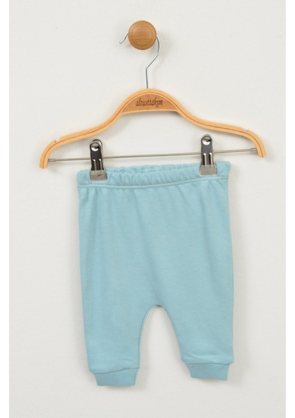 Turkuaz Ayıcık Baskılı 3'lü Bebek Takımı (Hırka, Pantolon ve Şapka) indirimleri