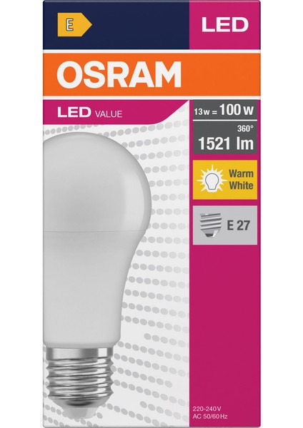13W LED Ampul 2700K Sarı Işık – Göz Yormaz, Düşük Tüketim