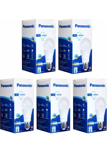 14W 1521 Lümen LED Ampul – 6500K Yüksek Beyaz Işık 5 Adet