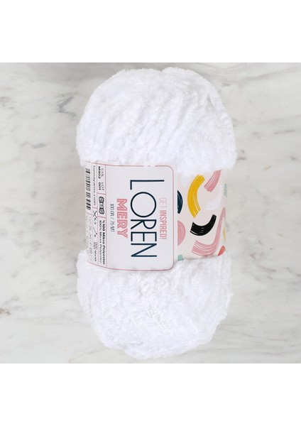 Loren Mery Beyaz El Örgü Ipi - M402 - 34310