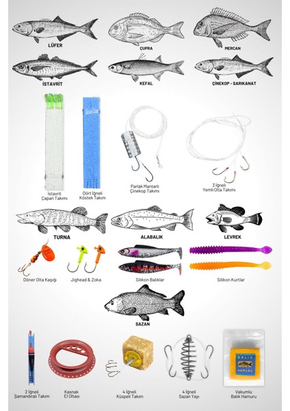 Deniz ve Göl Profesyonel Olta Takımı Seti (Metal 6000'LIK Makine + 360CM 100-300G Atarlı Kamış) modelleri