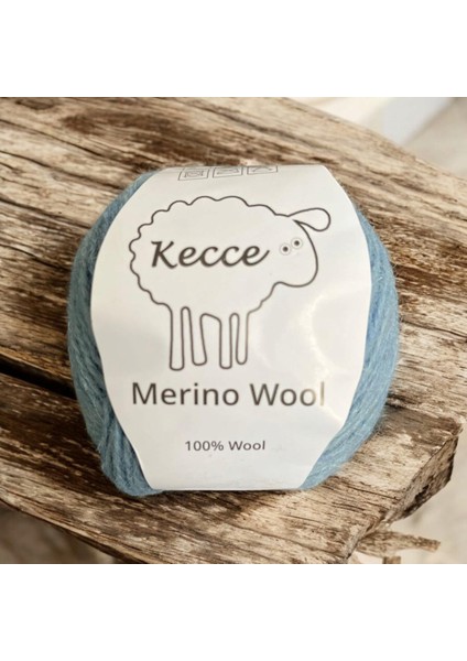 Merino Wool Kecce Örgü Ipi %100 Merino Wool Mavi