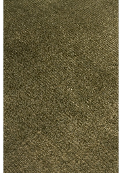 Pier Green, El Dokuma Teknikleri ile %100 Naturel Viskondan Üretilen Sade Tek Renk Salon Halısı fırsatları