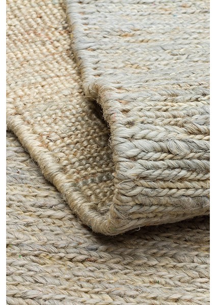 Giger Blueish Grey, Jüt Kullanılarak El Örgüsü ile Üretilen Hasır Dokulu Jüt Halı modelleri