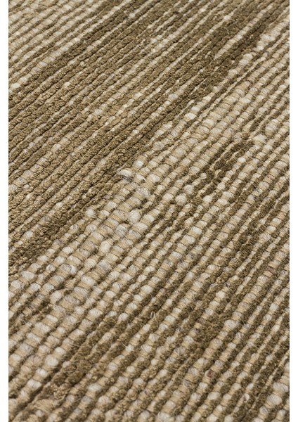 Toronto Olive, %100 El Dokuma, Yün ve Viskon Karışımlı Country Tarzı Salon Oturma Odası Halısı fırsatları