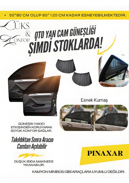 Renault Clio 2 Hb 1998-2004 Uyumlu Özel 2'li Oto Yan Cam Güneşliği, Arka Cam Güneşliği/perde