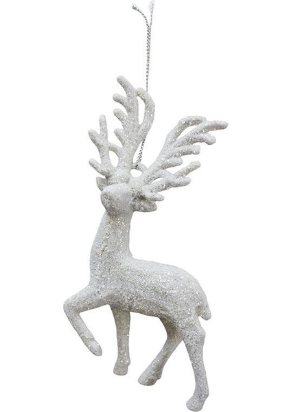 Yılbaşı Ağacı Süsleri Geyik Beyaz 10 cm