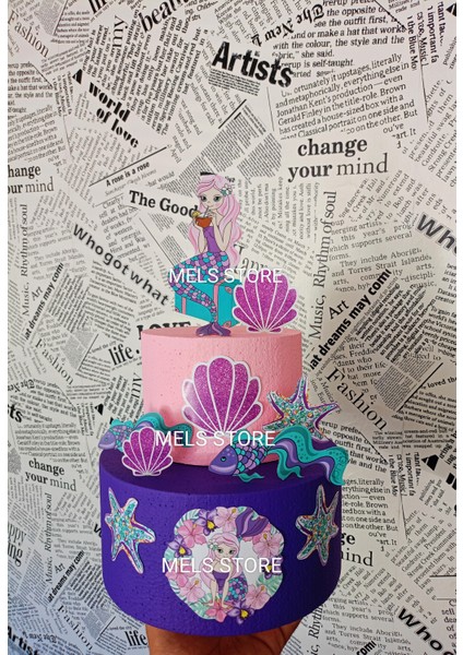 Deniz Kızı Temalı Maket Pasta, Deniz Kızı Doğum Günü Parti Malzemeleri