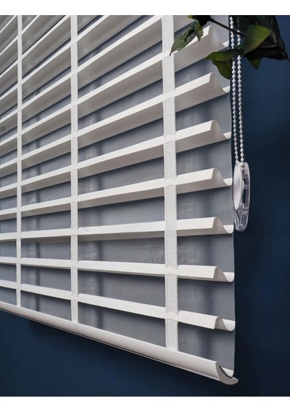 Picasso Shadow Silüet Kumaş Jaluzi Store Perde, Alüminyum Kasalı Yüksek Kaliteli - Beyaz 96575/SHADOW