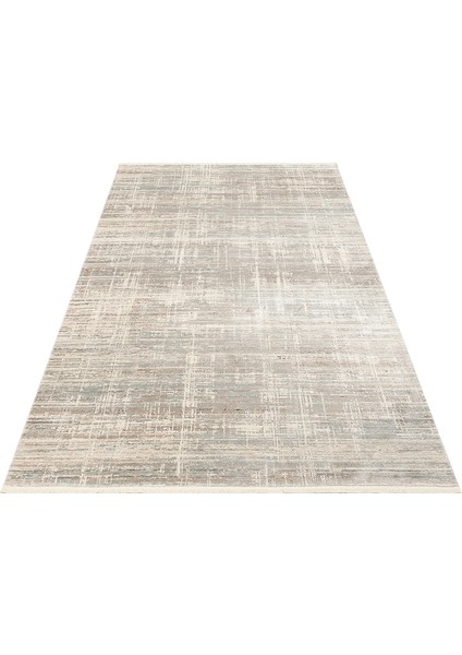 Athena Beıge Sık Dokuma Tekniği ile Üretilen Viskon Modern ve Sade Makine Halısı