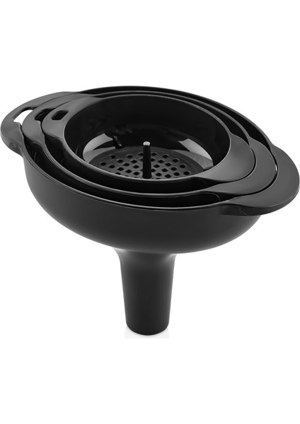 Süzgeçli Huni Seti Qlux Ideas 3 Boy Süzgeçli Huni Yağ Hunisi Bpa Içermez L-00874