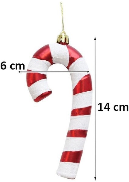Ilbaşı Ağaç Süsü Baston Şeker Figürlü Kırmızı-Beyaz 14 cm 2'li fiyatları