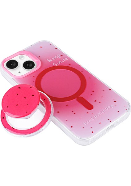 Apple iPhone 15 Kılıf Magsafe Şarj Özellikli Tak-Çıkar Pop Soketli Brvh Tiktok Kapak-Siyah indirimleri