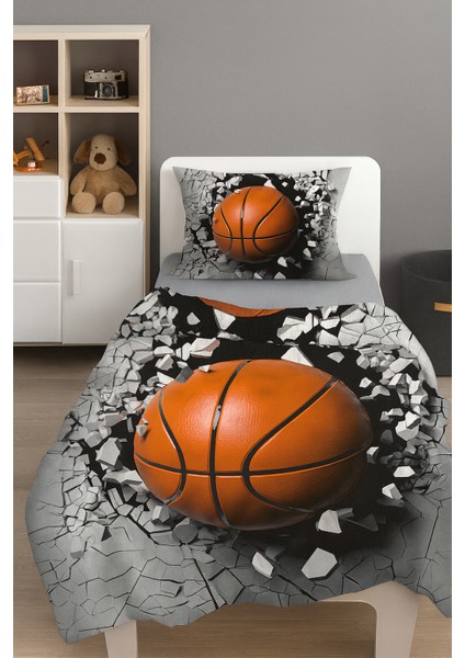 Basket Topu Çocuk Tek Kişilik Nevresim Takımı