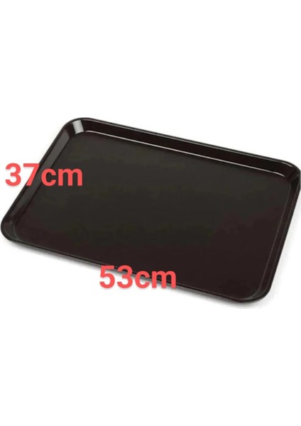 Büyük Boy Kahverengi Plastik Servis Tepsi 53 x 37CM