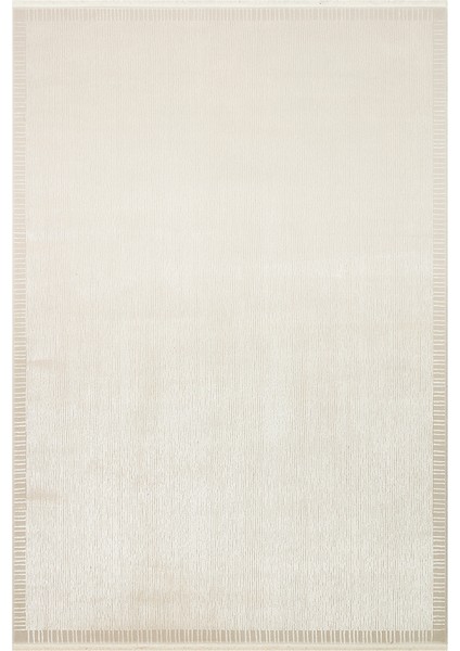 Athena Border Ivory Sık Dokuma Tekniği ile Üretilen Viskon Modern ve Sade Makine Halısı