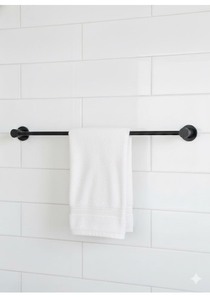 Siyah Alüminyum Banyo Seti – Havluluk & Tuvalet Kağıtlığı (Çift Taraflı Bantlı)