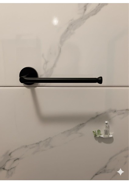 Siyah Alüminyum Banyo Seti – Havluluk & Tuvalet Kağıtlığı (Çift Taraflı Bantlı) modelleri