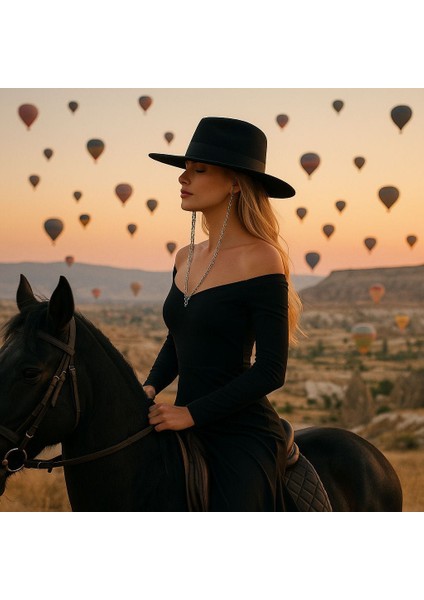 Tıgre Black Panama Hat- Siyah Panama Fötr Şapka fırsatları