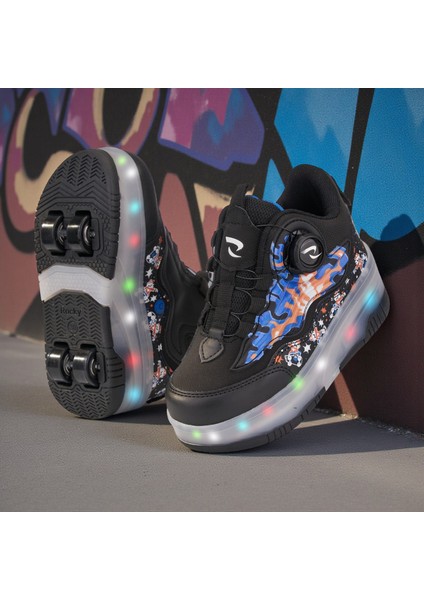 Çocuk Patenli Işıklı 4 Tekerlekli Spor Ayakkabı