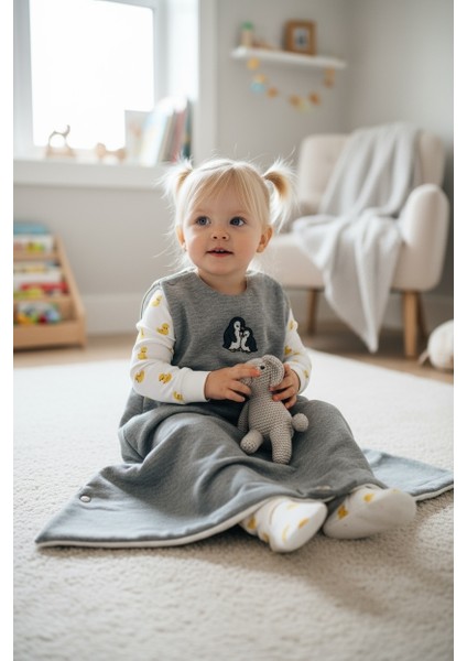 %100 Pamuk Uyku Tulumu – Penguen Nakışlı