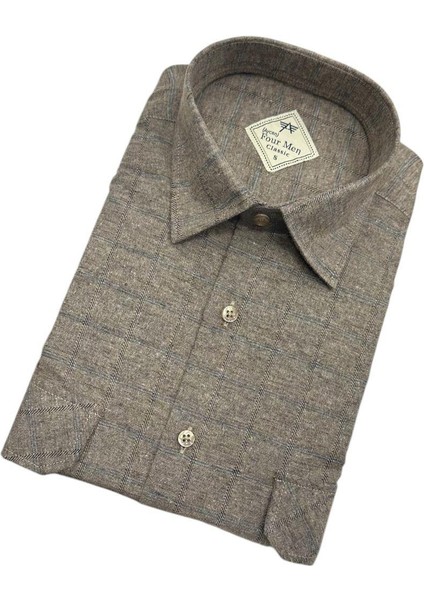 Klasik %100 Cotton Uzun Kollu Terletmeyen Kışlık Flanel Terletmeyen Gömlek (Regular Kalıp) fiyatları