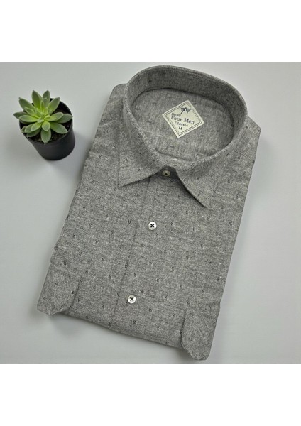 Klasik %100 Cotton Uzun Kollu Terletmeyen Kışlık Flanel Gömlek (Regular Kalıp)