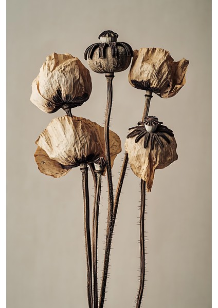 |soft| Kuru Bitki-Çiçek Kombini|çerçeveli Cam Tablo 2li Dikey modelleri