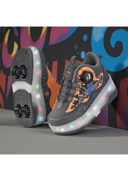 Çocuk Patenli Işıklı Çıkarılabilir 4 Tekerlekli Spor Ayakkabı