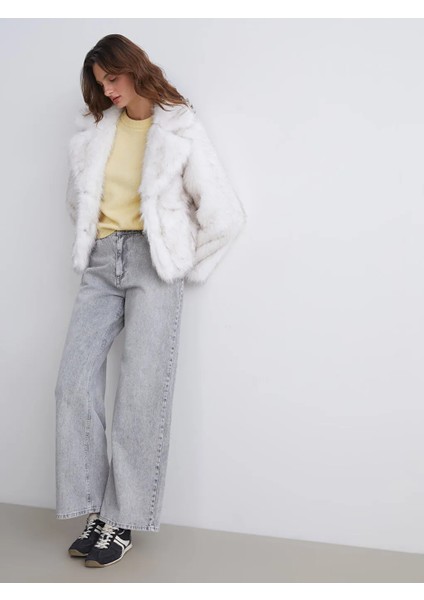 Lcw Vision Ekru Ceket Yaka Kadın Kürk Mont fiyatları