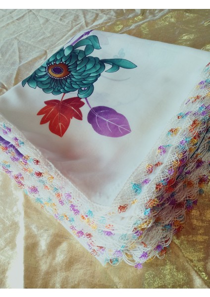 Cenk ve Reyhan Zarif ve Şık El Işi Iğne Oyalı Yazma/el Işi Iğne Yemeni/el Işi Tülbent/baş Örtüsü