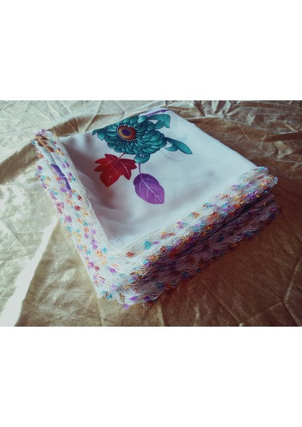 Cenk ve Reyhan Zarif ve Şık El Işi Iğne Oyalı Yazma/el Işi Iğne Yemeni/el Işi Tülbent/baş Örtüsü