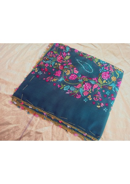 Cenk ve Reyhan Zarif ve Şık El Işi Iğne Oyalı Yazma/el Işi Iğne Yemeni/el Işi Tülbent/baş Örtüsü