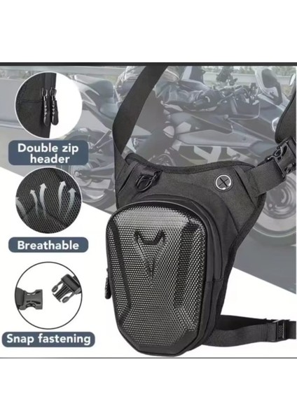 Unisex Ayarlanabilir Askılı Kulaklık Şarj Kablo Çıkışlı Motorcu Bel Bacak Çantası - Port Bag