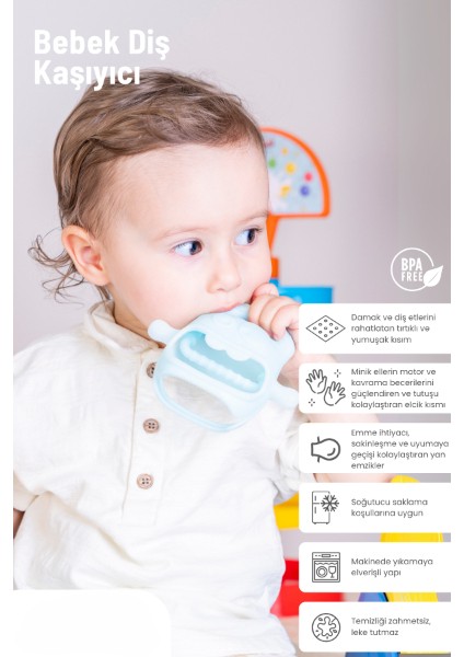 Mavi Bebek Silikon Diş Kaşıyıcı fiyatları