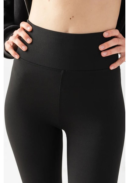 Kadın Siyah Kışlık Içi Polarlı Yüksek Bel Toparlayıcı Korseli Push-Up Günlük Tayt indirimleri