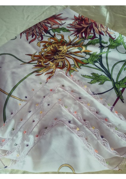 Cenk ve Reyhan Zarif ve Şık El Işi Iğne Oyalı Yazma/el Işi Iğne Yemeni/el Işi Tülbent/baş Örtüsü