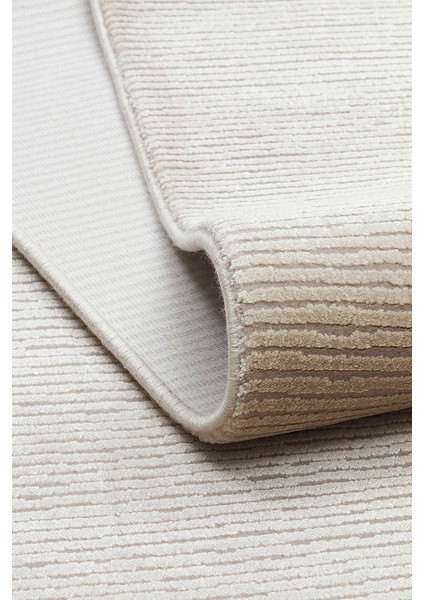 Athena Plaın Beıge Sık Dokuma Tekniği ile Üretilen Viskon Modern ve Sade Makine Halısı modelleri