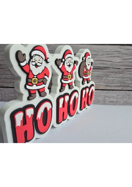 Ho Ho Ho Dekoratif Yazı | Yılbaşı Kapı ve Duvar Süsü | Noel Masa Üstü Süs | 200 x 121MM fırsatları