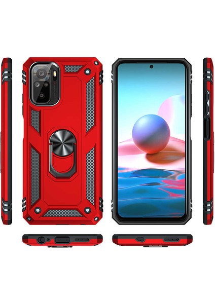 Xiaomi Redmi Note 10 Kılıf Brvh Vega Kapak-Kırmızı fırsatları