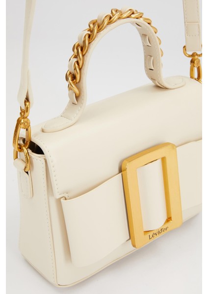 Krem Zincir Işlemeli El ve Omuz ÇANTASI-930245 fırsatları