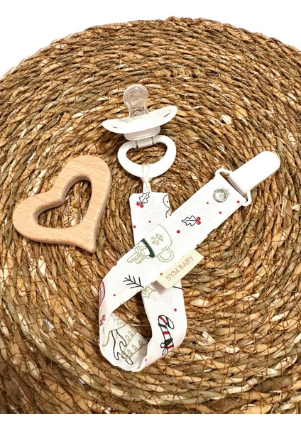 Emzik Askı Seti,yılbaşı Konsepti 3 Adet Emzik Askısı ve 1 Adet Askı Klipsi modelleri