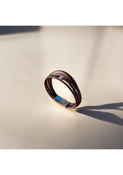 Erkek Hakiki Deri Bileklik Hediyelik Örgü & Taş Detaylı Vintage Bileklik fırsatları