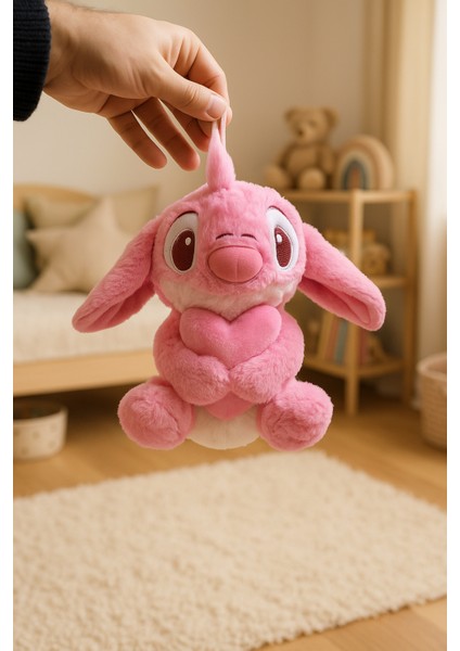Stitch Pembe Sarılı Kalpli - Sevimli Stitch Peluş Oyuncak - Sarlıan Kalp Ile 25 cm modelleri